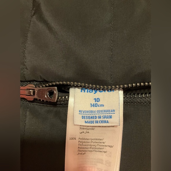 Mayoral Black Button Up Vest Girls Size 10 Faux Fur Interior - Picture 6 of 6